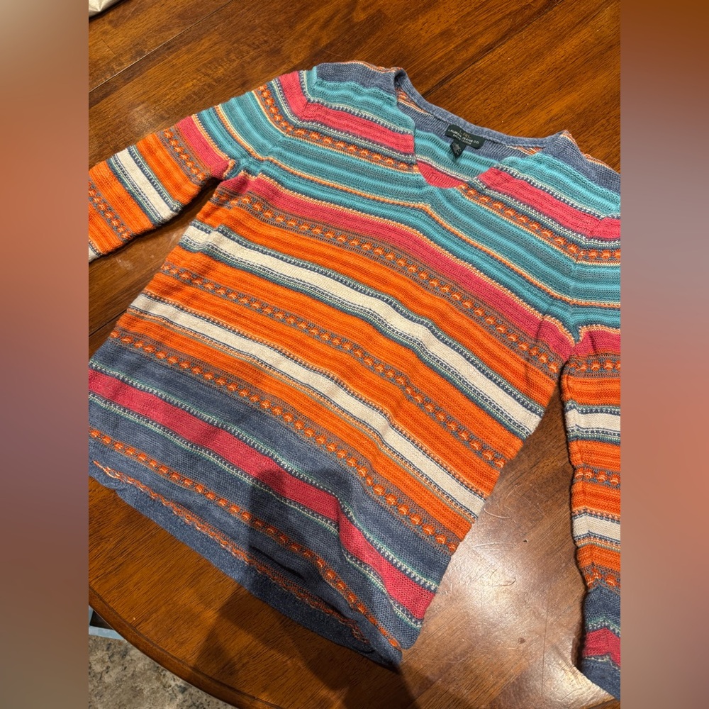 Lauren Ralph Lauren Striped Knit Sweater | Bright Multicolor | Size M